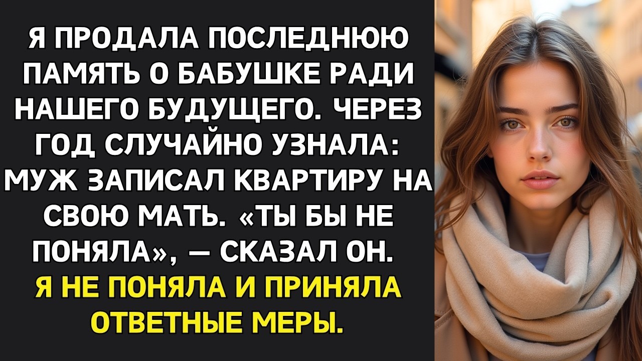 Муж оформил квартиру на мать, хотя я внесла деньги: “Это для нашей безопасности” сказал он, я не ста