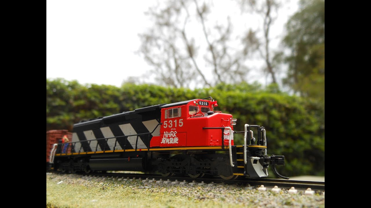 Intermountain SD40-2W N Scale Model Train Running on the layout