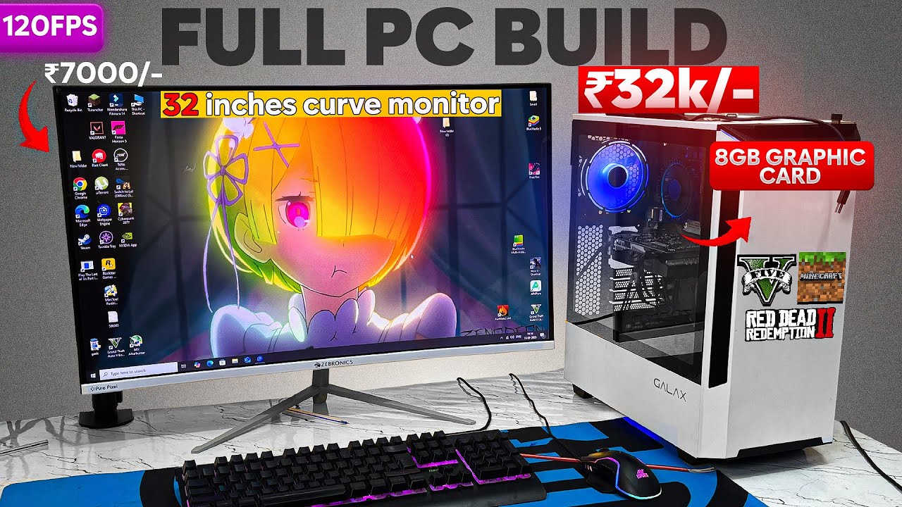 ₹40,000 White Gaming PC + 32