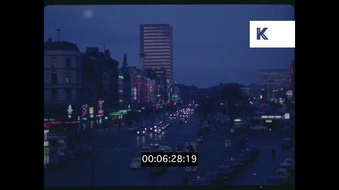 Hamburg at Night, Late 1960s, Early 1970s, Germany from 35mm