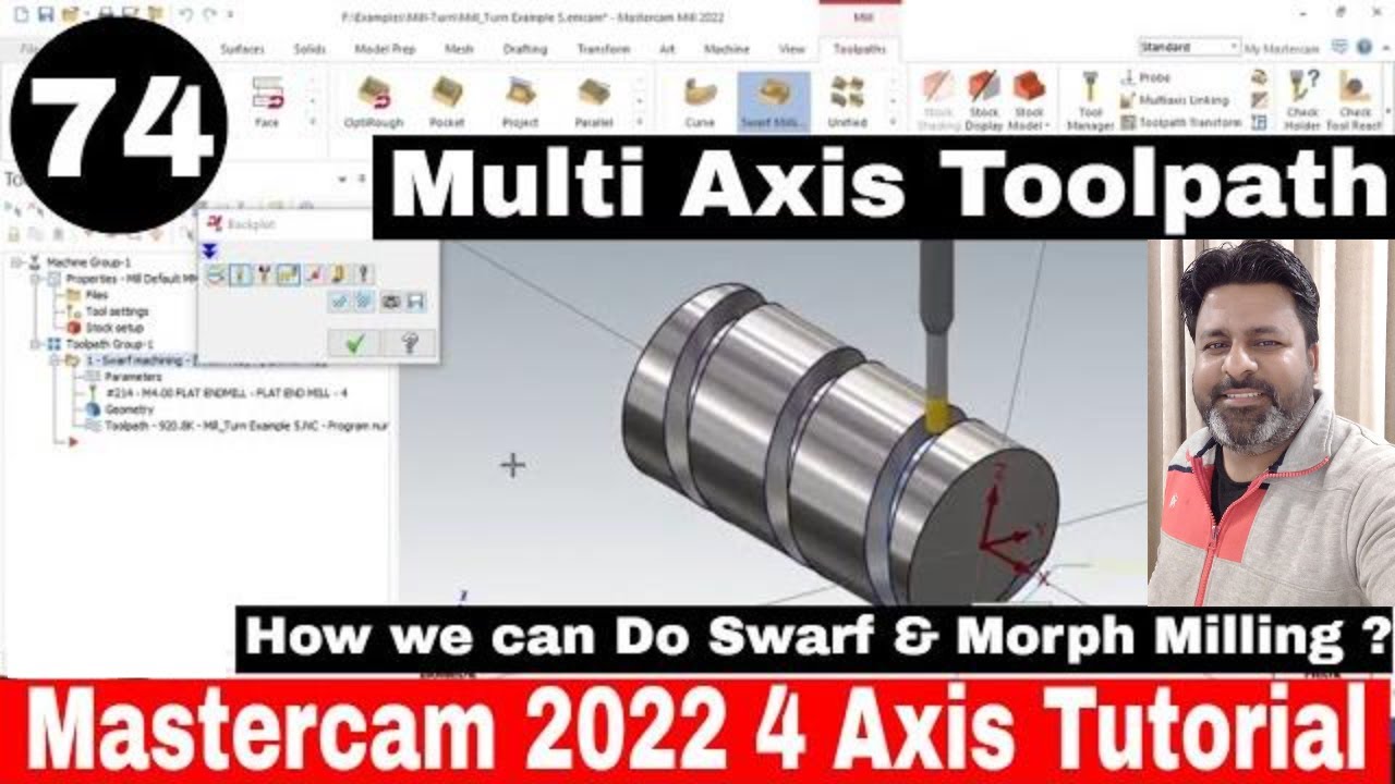 MASTERCAM 2022 MULTI AXIS | Дробеструйное фрезерование Mastercam 2022 | Учебное пособие по програ...