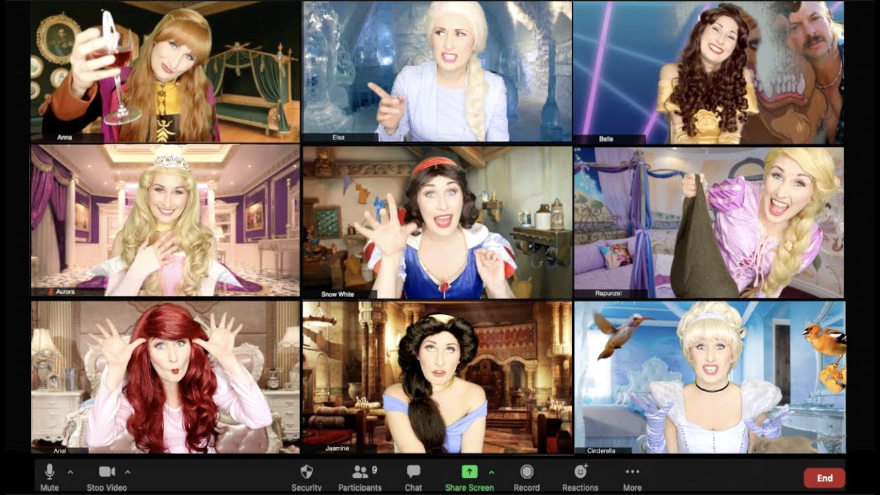 ЗВОНОК ПРИНЦЕСС ДИСНЕЙ В ZOOM - Пародия на Zoom из сериала Disney Princess Lockdown!