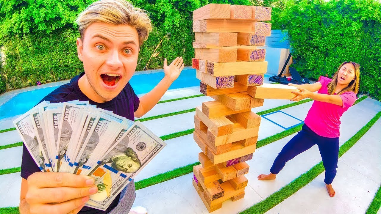WORLDS BIGGEST JENGA!! (WINNER GETS $10,000)