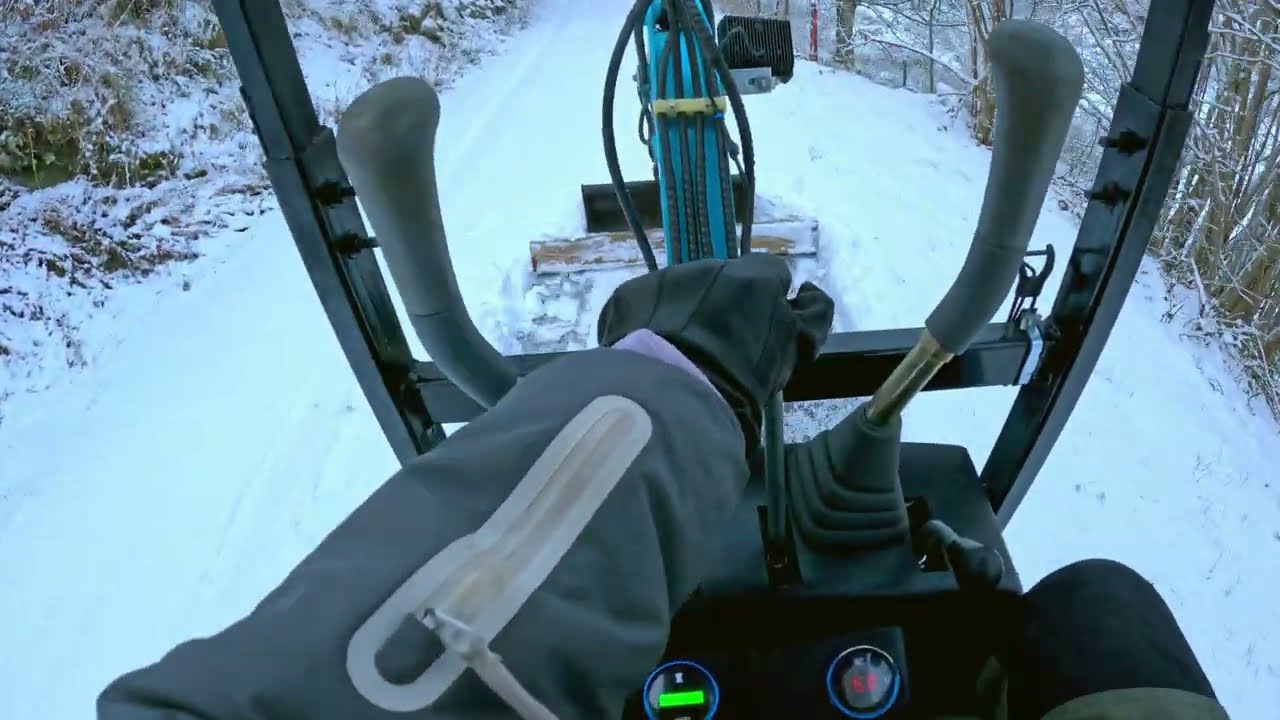First time moving snow with the mini-excavator