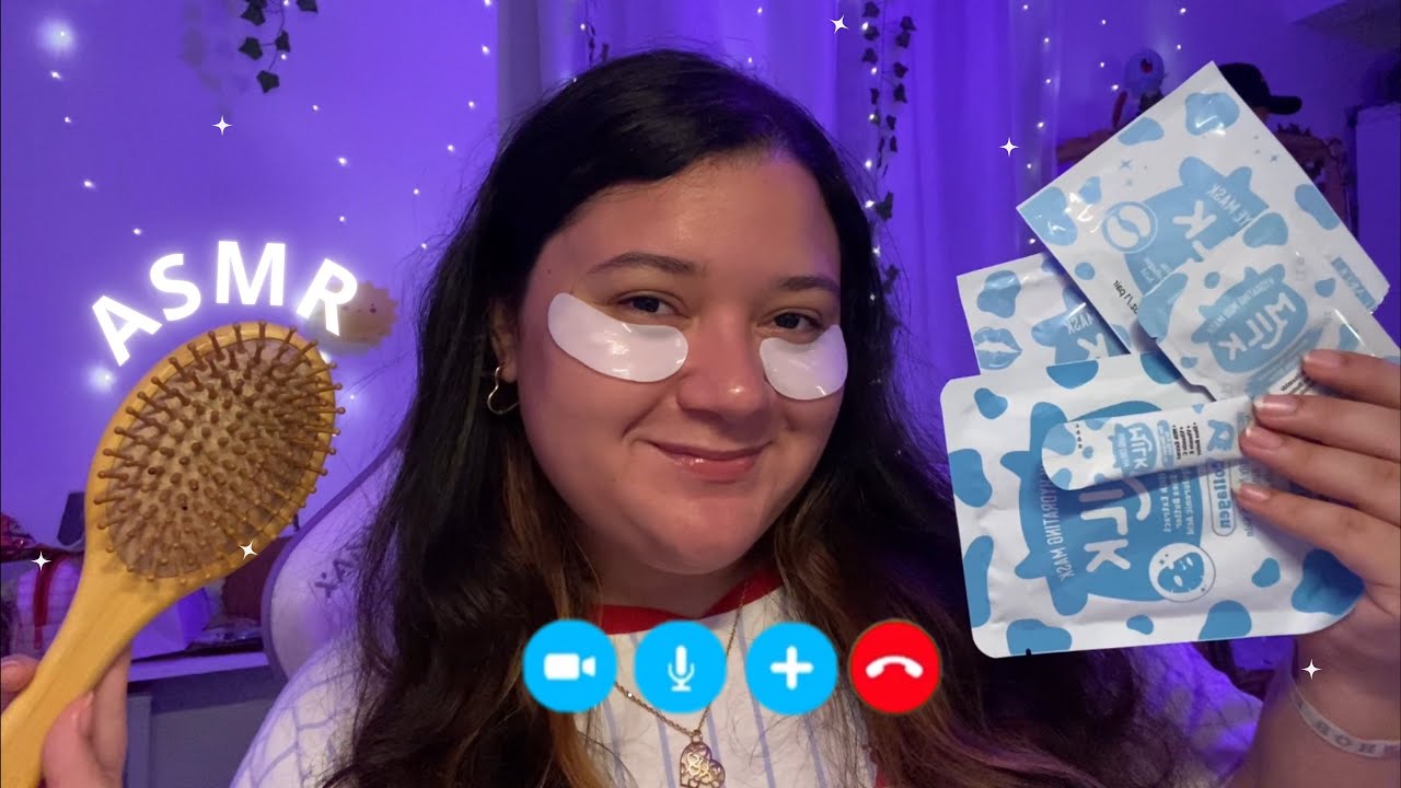 ASMR | me arrumando pra DORMIR em ligação com VOCÊ! 🫵🏻✨ (facetime, fofocas e atenção pessoal)