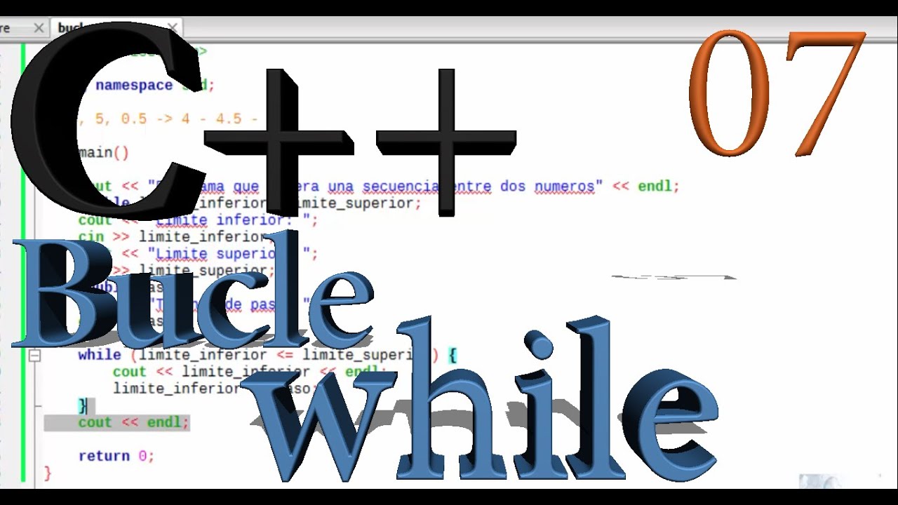 Programación en C++ 07 - Bucle while - Generar secuencia de números