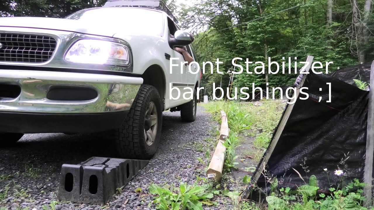 98 Ford Expedition front stabilizer bar bushings install EASY