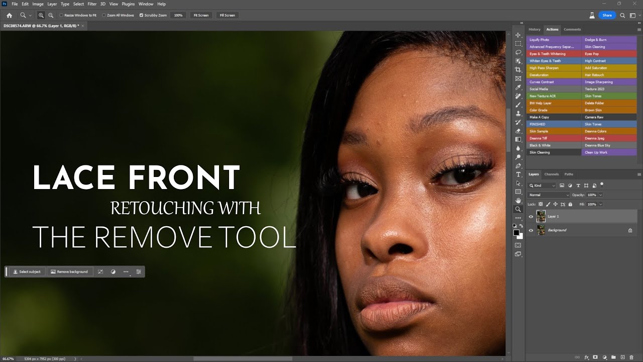 How To Edit A Lace Front In Photoshop Using The Remove Tool