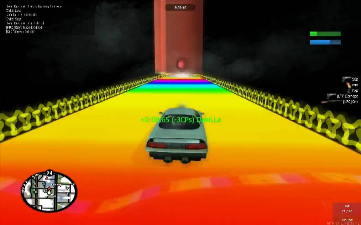 MTA:SA 1.0 Beta Test 10. July 2009: Race: Rainbow Road (Mario Kart 64)