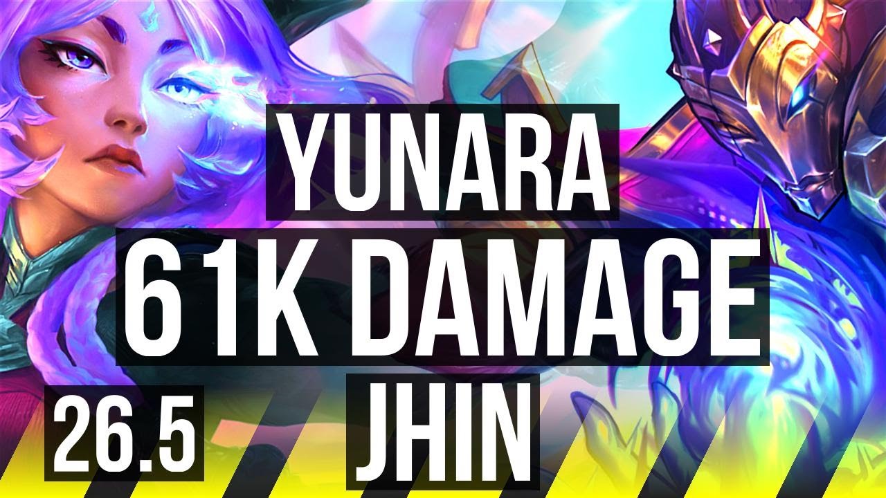 YUNARA & Blitzcrank vs JHIN & Zoe (ADC) | 61K damage | EUW Master | 26.5