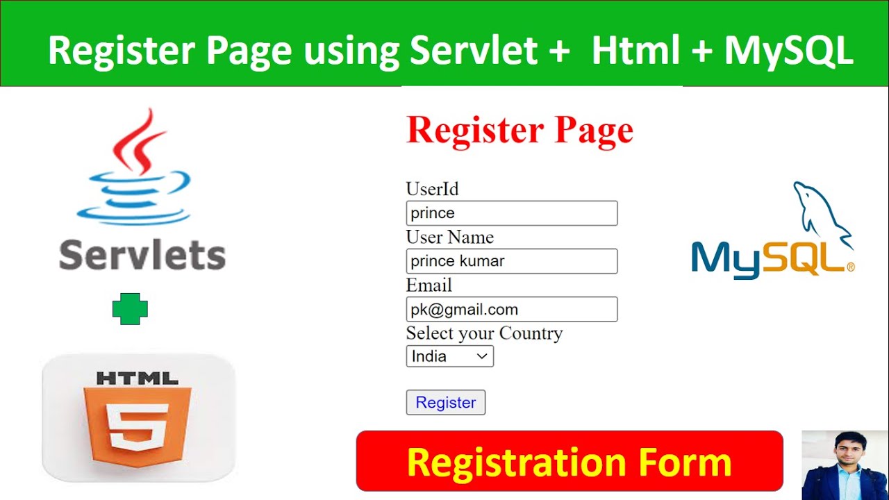 Register Page with Servlet, Html and MySQL