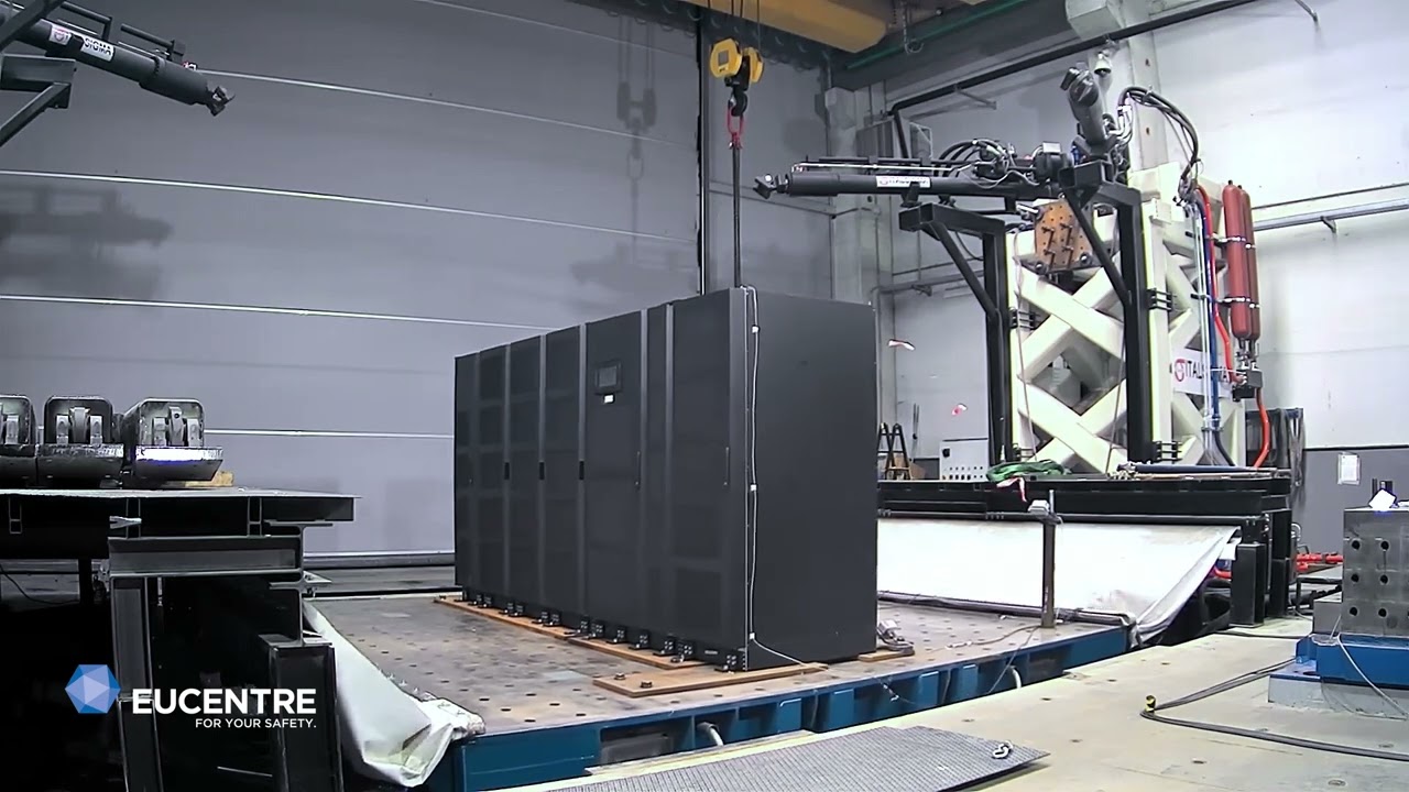 Seismic testing of Vertiv UPS | Eucentre 6D shake table | September 2025
