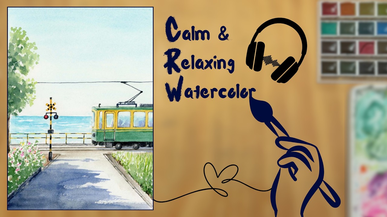 Unwind With Me! | Relaxing Watercolor Painting | Immersive Sound | Urban Sunny Landscape