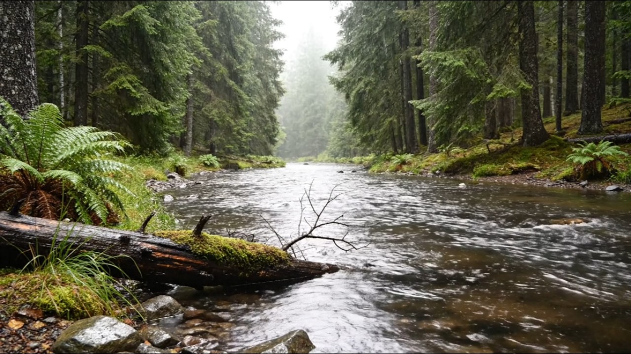 Relaxing Rain & Forest River Sounds 🌧️🌲 | Deep Sleep, Stress Relief, Nature Ambience