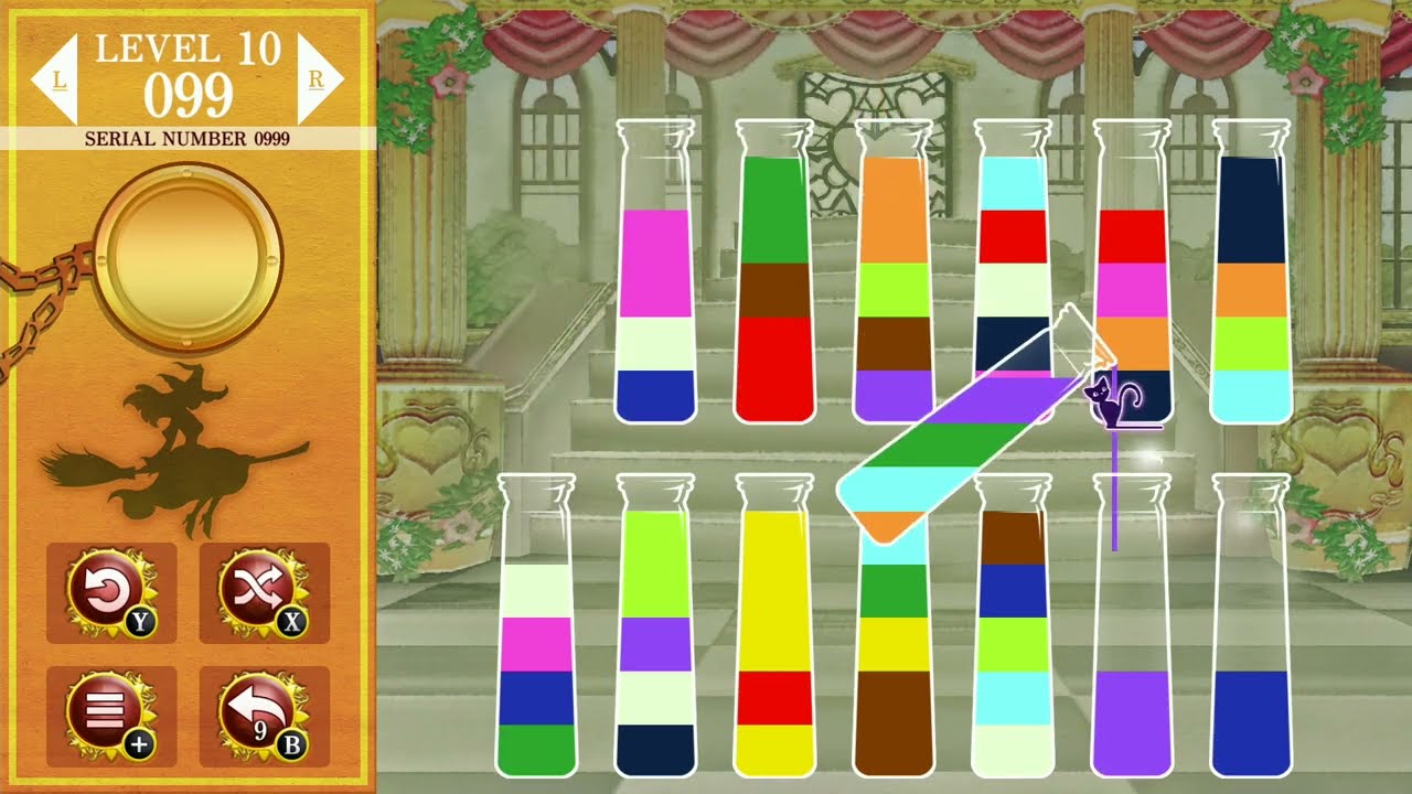 [魔女のポーション ～ウォーターソートパズル～] #999 Walkthrough LEVEL 10 :  秘薬の完成 099  [Nintendo Switch Ver]