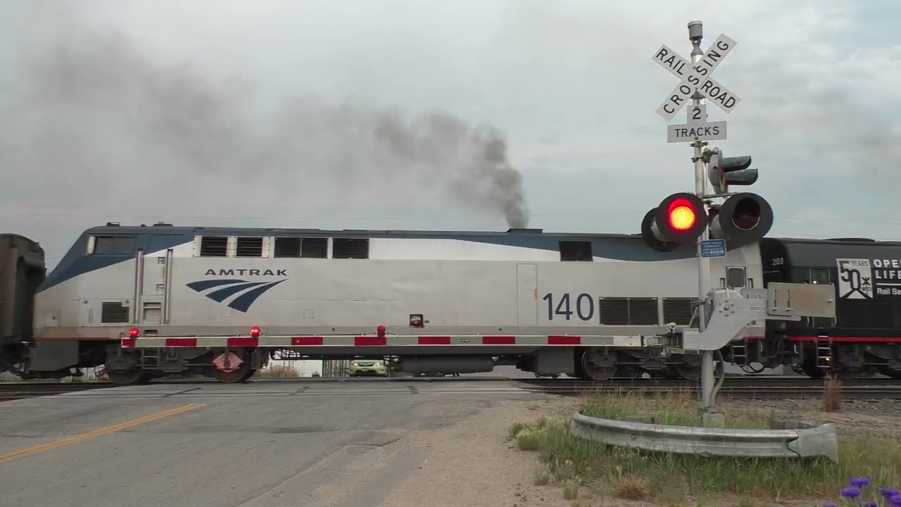 Eisenhower Drive Railroad Crossing, Fraser, CO with AMTK 203 Leading!