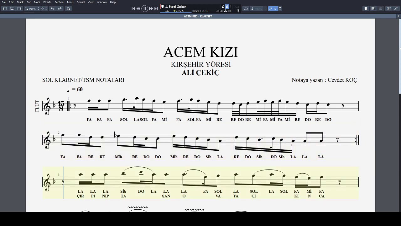 ACEM KIZI NOTA