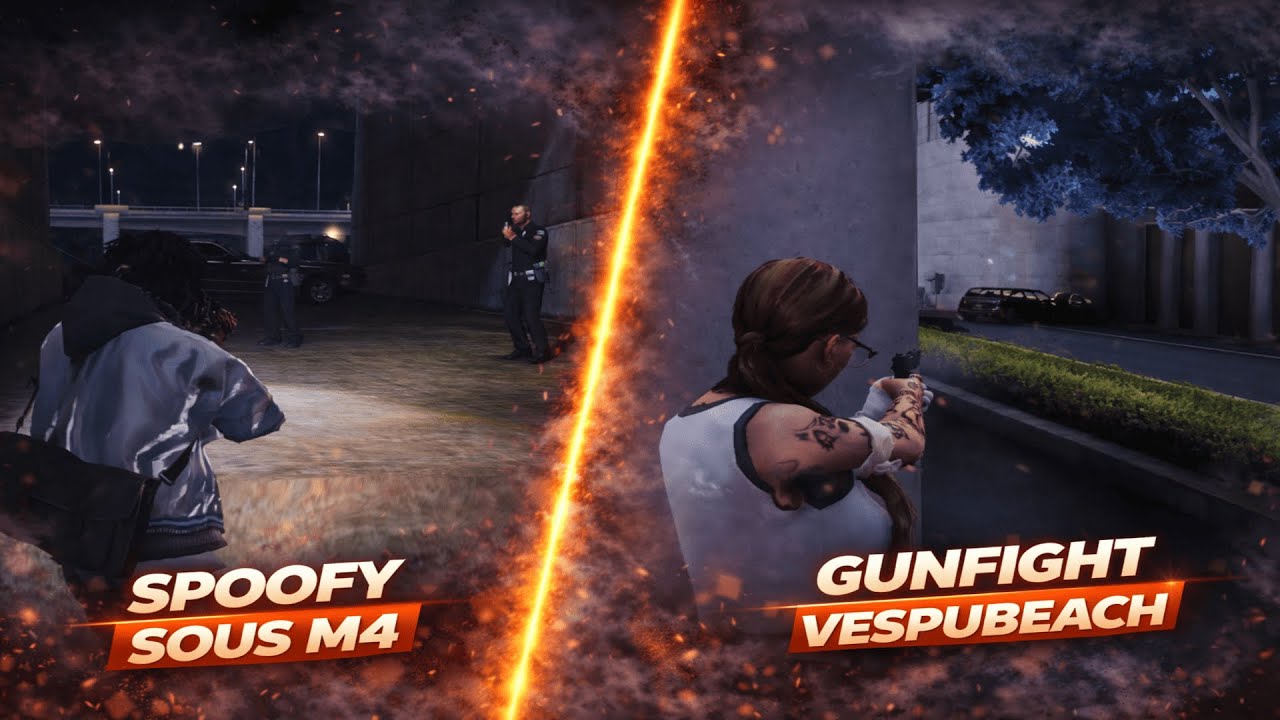 SPOOFY SOUS M4 ☠️ GUNFIGHT VESPUBEACH 🔫 EDDIE ROOKIE 👮‍♂️ BEST OF FLASHBACK