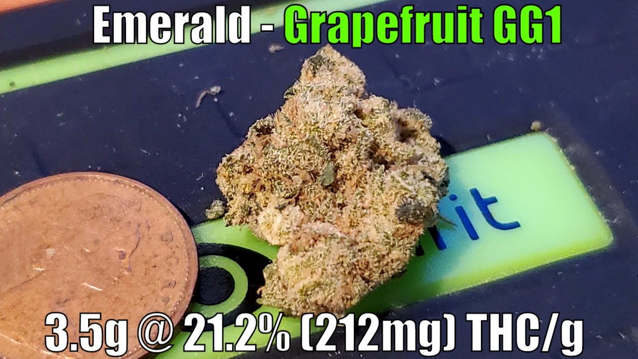 Emerald - Grapefruit GG1 - Unboxing Review - 3.5g @ 21.2% (212mg) THC/g (+Extreme Closeups)