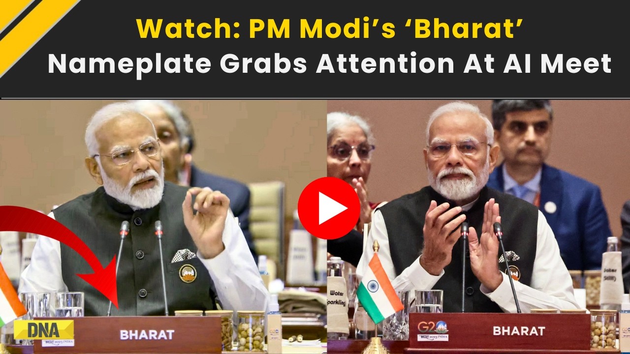 AI Summit: ‘Bharat’ Tag On PM Modi’s Desk Turns Heads At AI Event | AI Impact Summit 2026