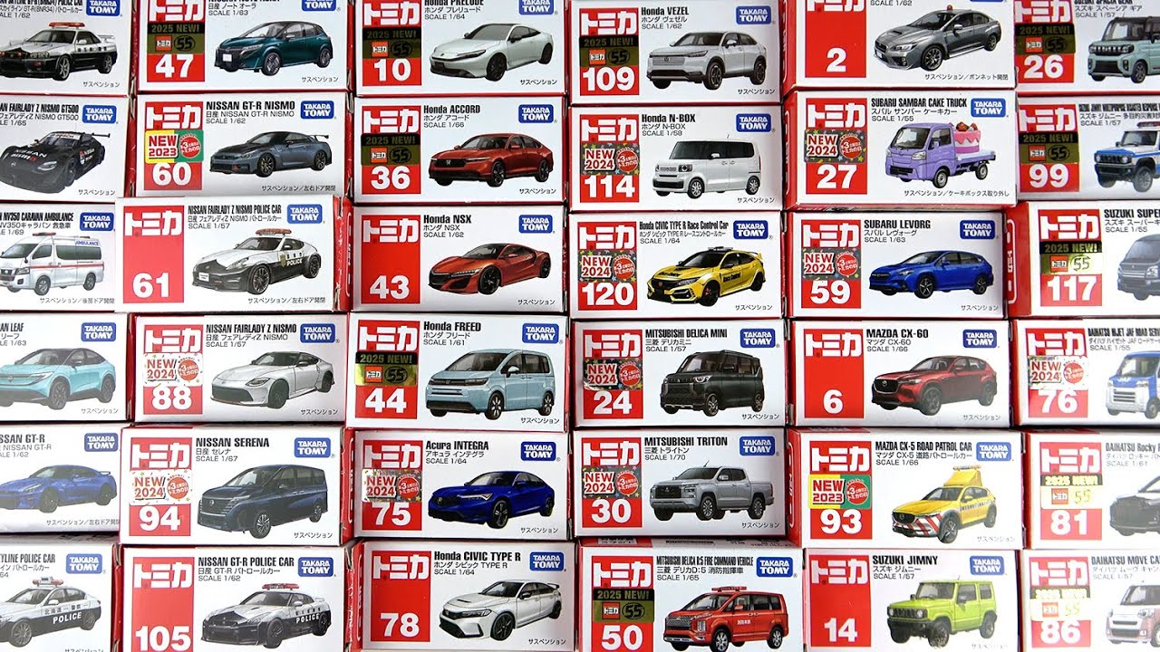 現行トミカ「トヨタ以外の主要乗用車メーカー」日産、ホンダ、三菱、スバル、マツダ、スズキ、ダイハツ車を開封！