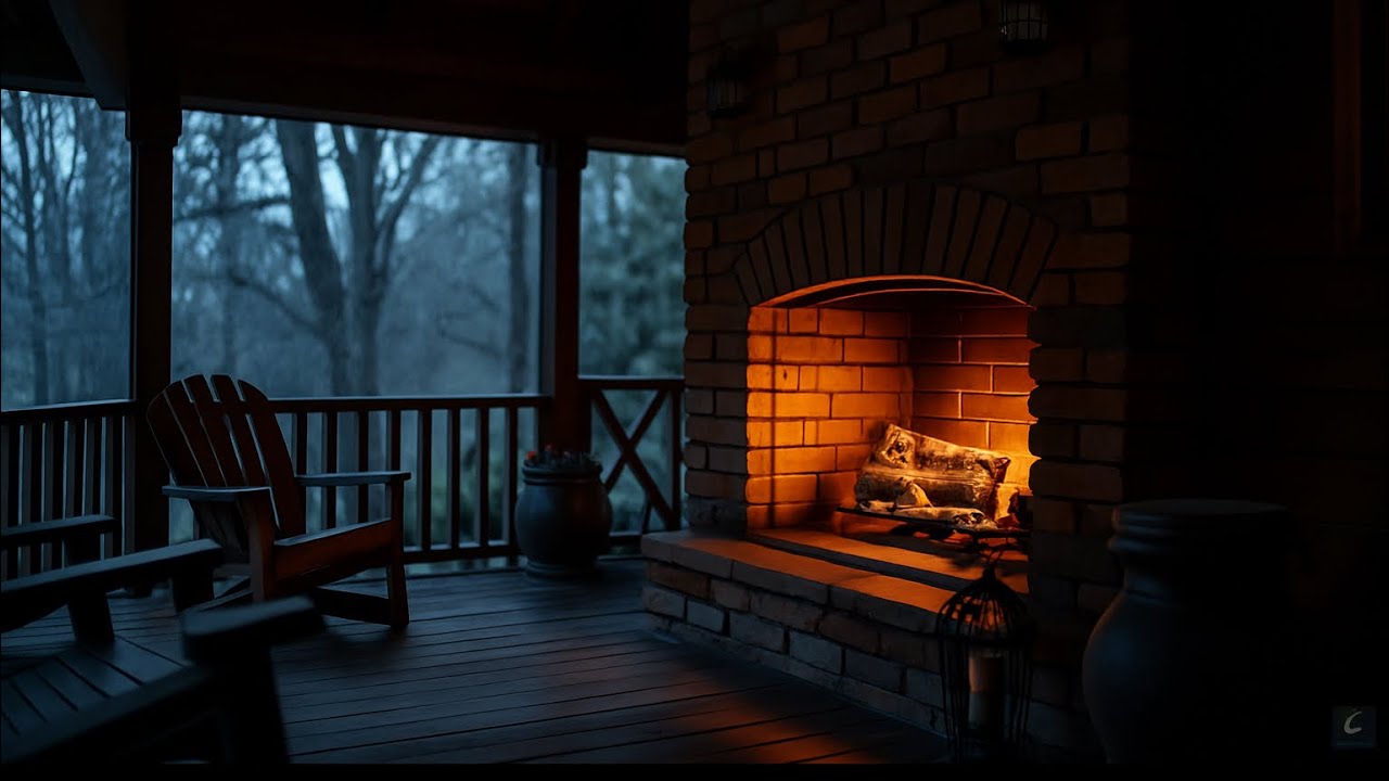 Rain & Thunderstorm with Cozy Fireplace Ambience – 8 Hours for Sleep & Relaxation