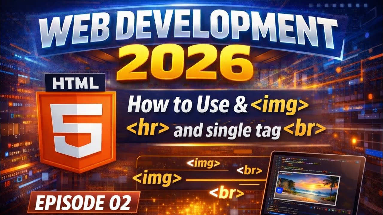 Web Development 2026 | HTML Image Tag, HR & BR Explained | Episode 02