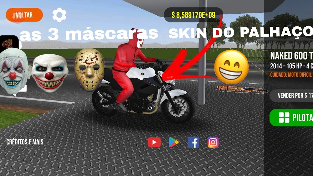COMO PEGAR A SKIN DO PALHAÇO NO (MOTO WHEELIE 3D 244)