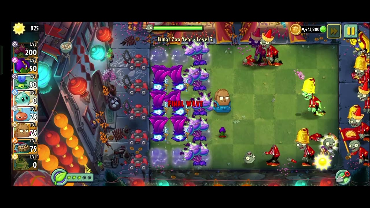 PvZ 2 Event#61:Lunar Zoo Year Level 1-4(Easy Mode)