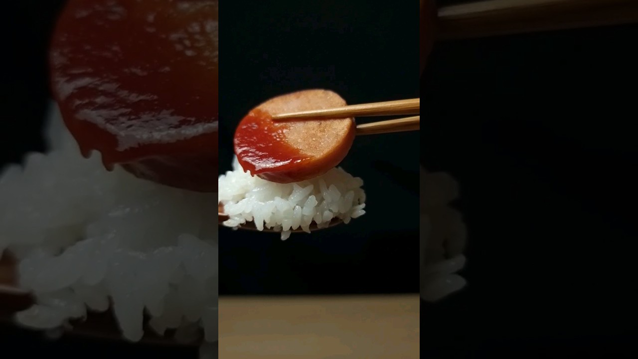 3.분홍소시지 썰어 먹기 cutting pink sausage