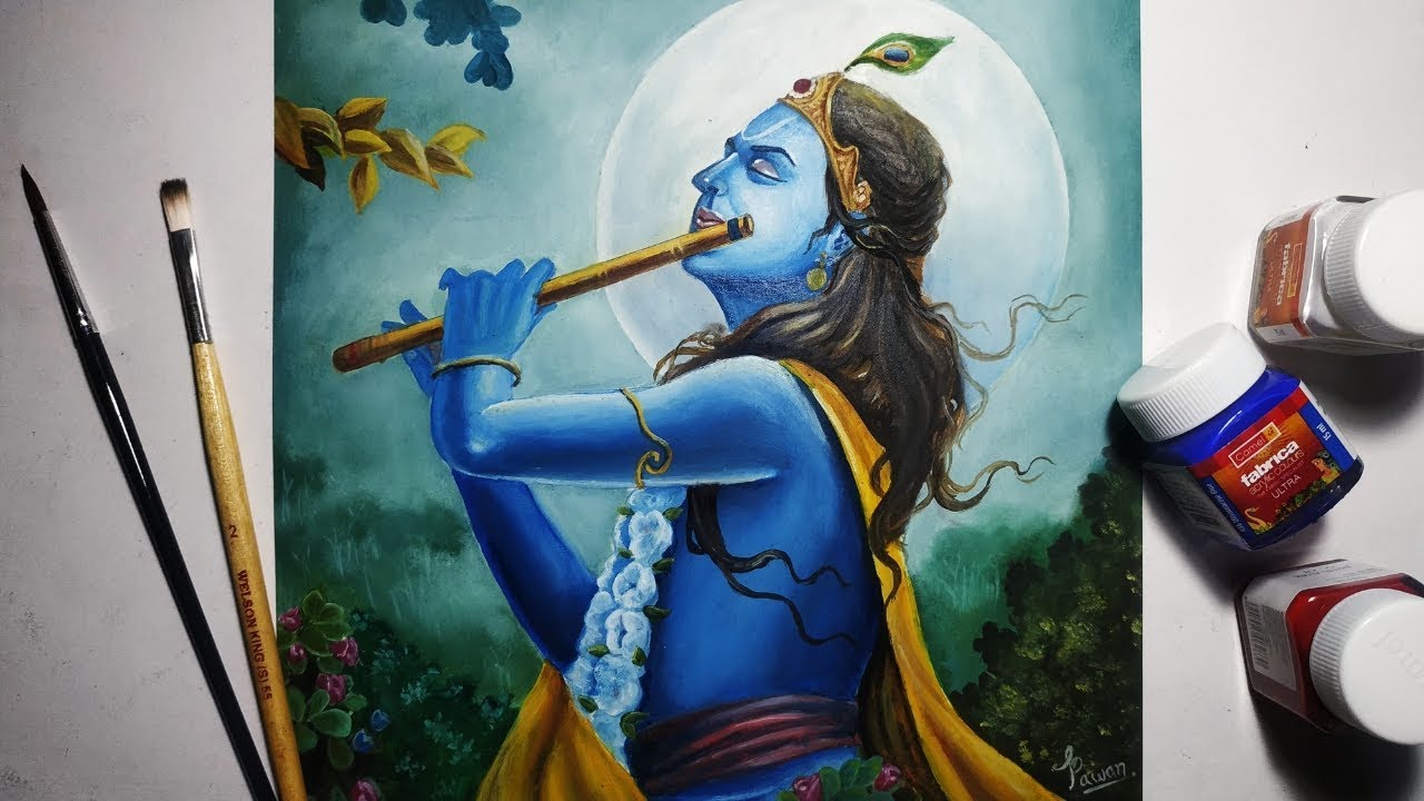 Radha Krishna Painting |  happy Janmashtami | krishna vasudha manmohak bhajan
