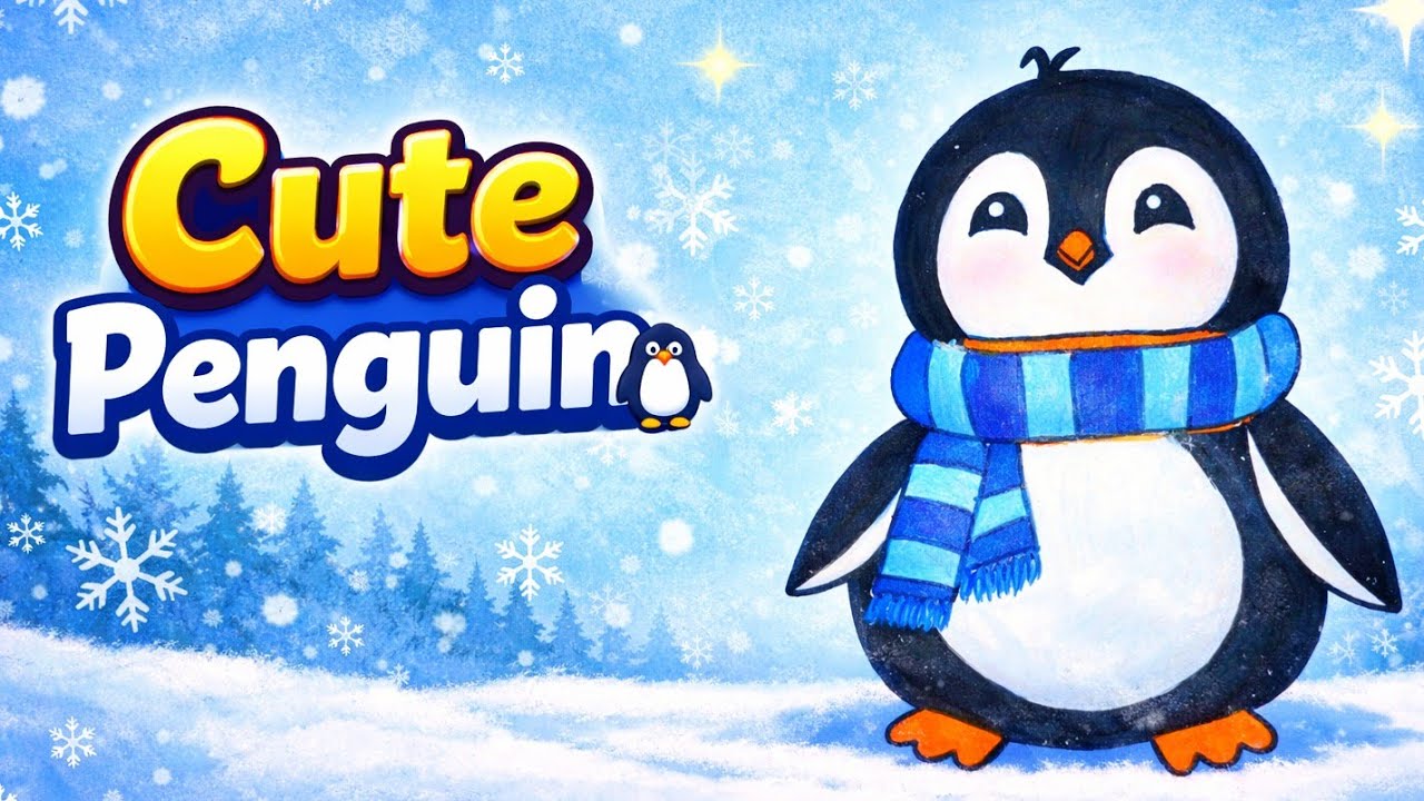 How to Paint a Cute Penguin | Easy Step by Step Painting for Beginners and Kids |
