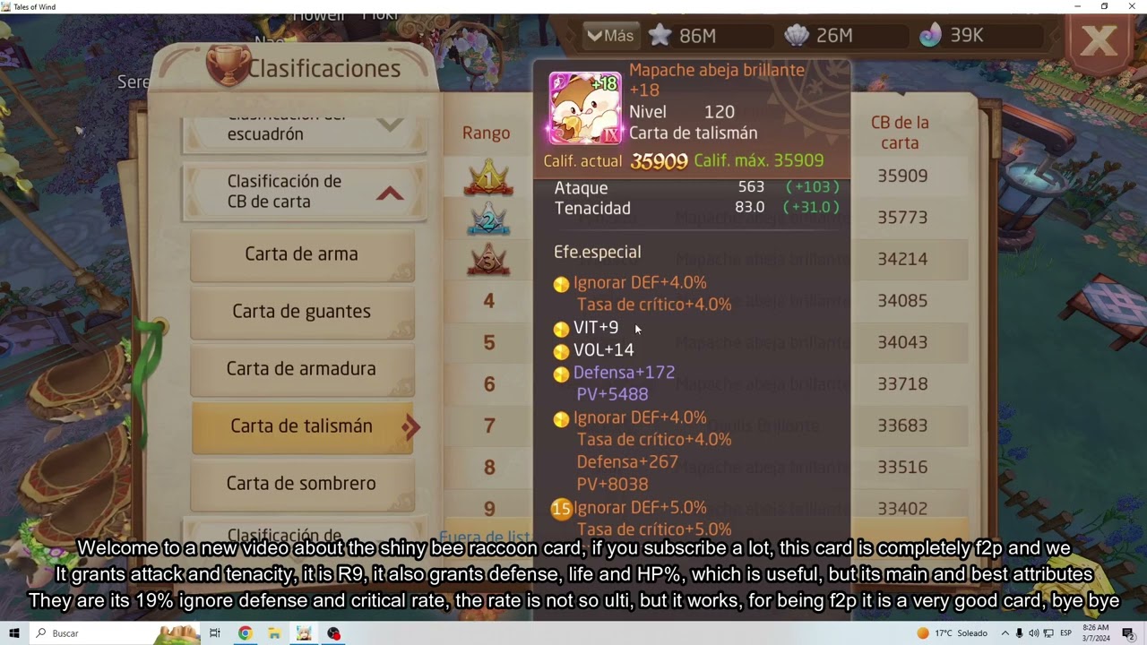 ✅ MAPACHE ABEJA SHINY F2P ✅ | Tales Of Wind