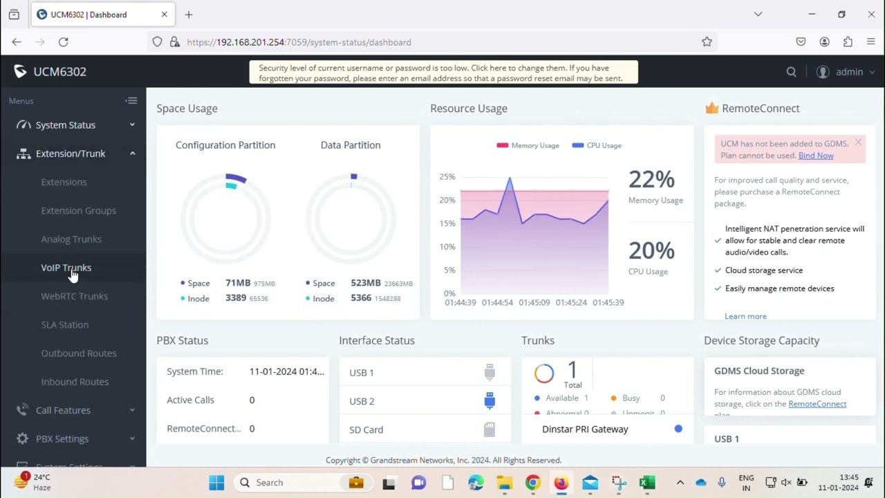 How to configure GrandStream UCM/IP PBX Extension and VoIP Trunks Call Recording