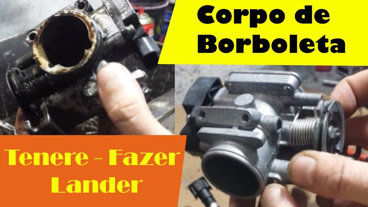 Corpo de borboleta (TBI) - Fazer/Lander/Tenere - Limpeza - Regulagem atuador marcha lenta