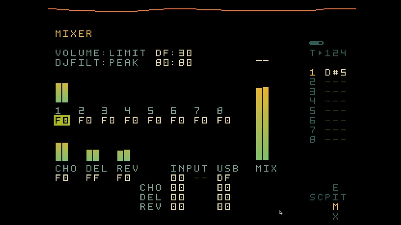 M8 Filter modulation using tables