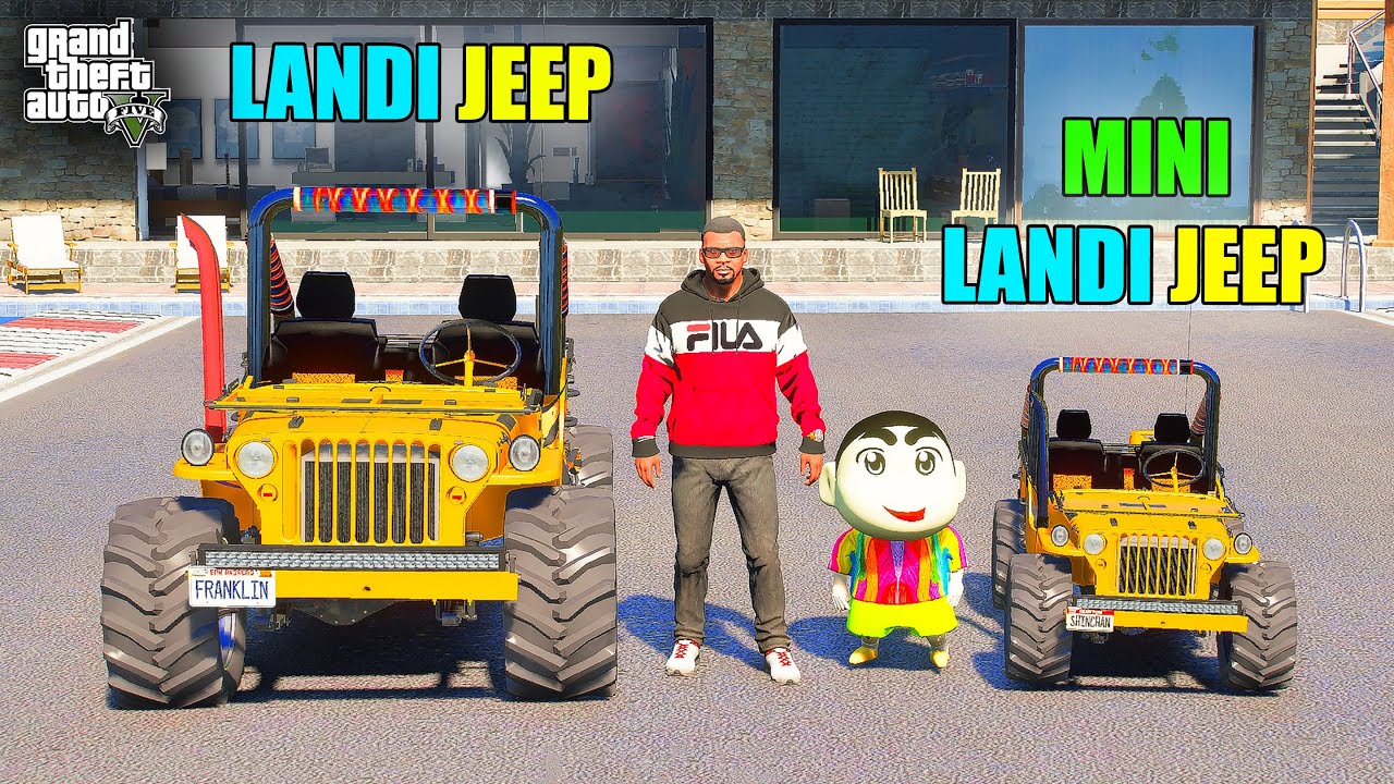 Franklin Landi Jeep VS Shinchan Mini Lundi Jeep in GTA 5 || JNK GAMER