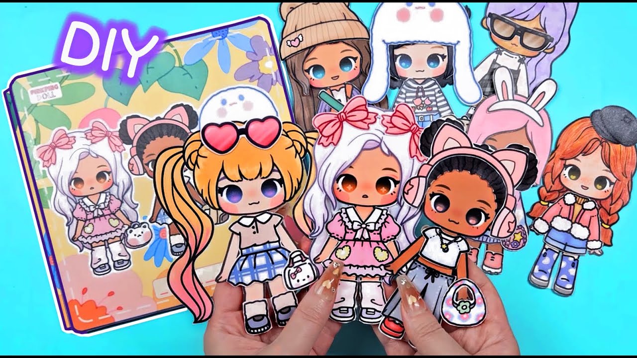 Paper Diy ✨️ Paper Dolls Dress up playbook #종이놀이 #diycrafts #tutorial #quietbook