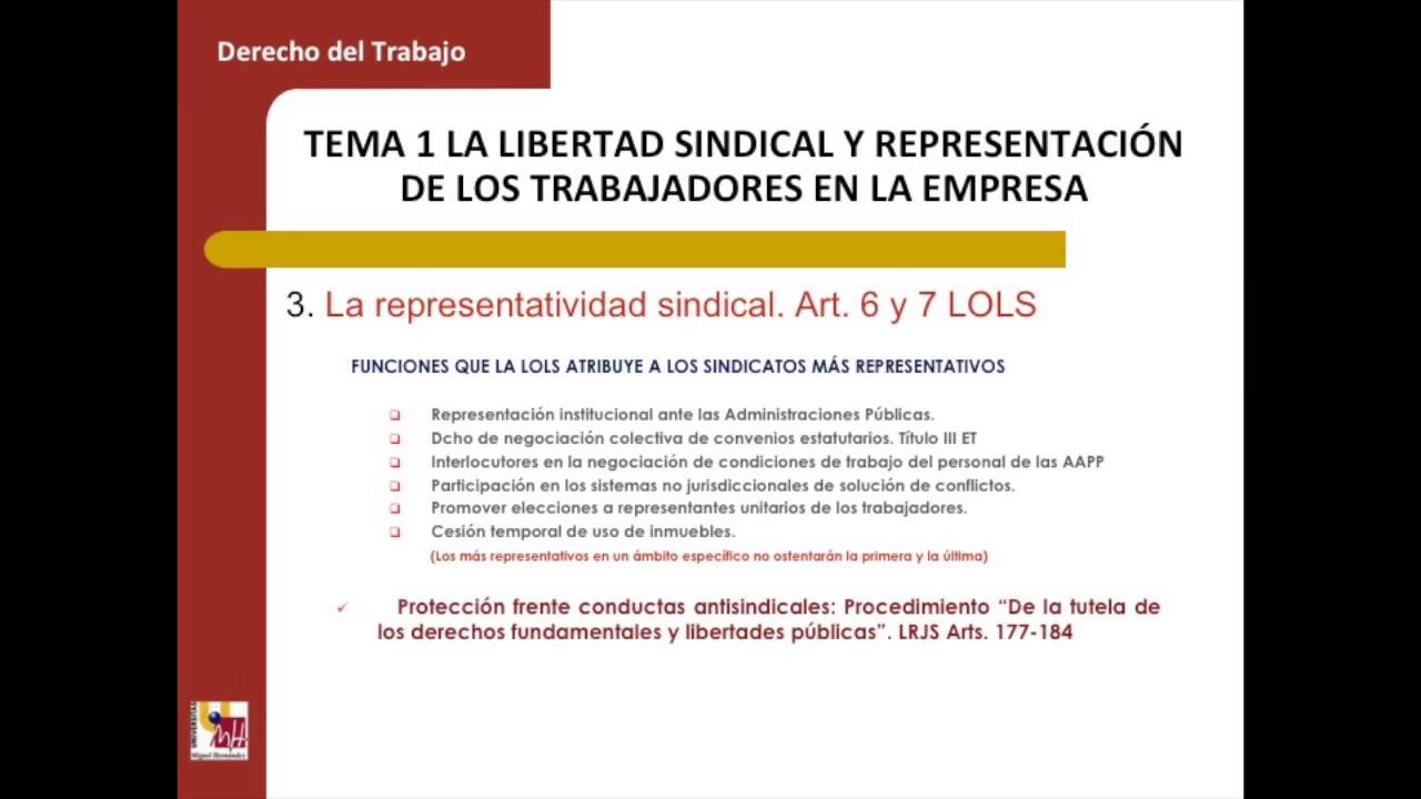 Lec015 La libertad sindical y la representación de los trabajadores en la empresa (umh1444sp)
