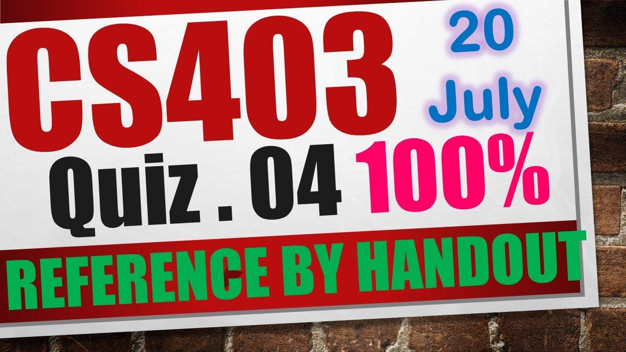 cs403 quiz 4 2023|cs403 quiz 4 solution 2023|cs403 quiz 4 solution spring 2023|cs403 quiz 4 2023
