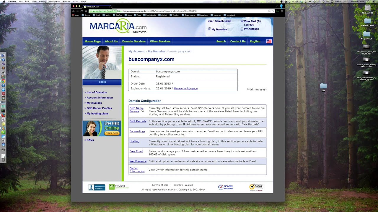 Renewal of Domain and SSL Certificate -- 01MAY14