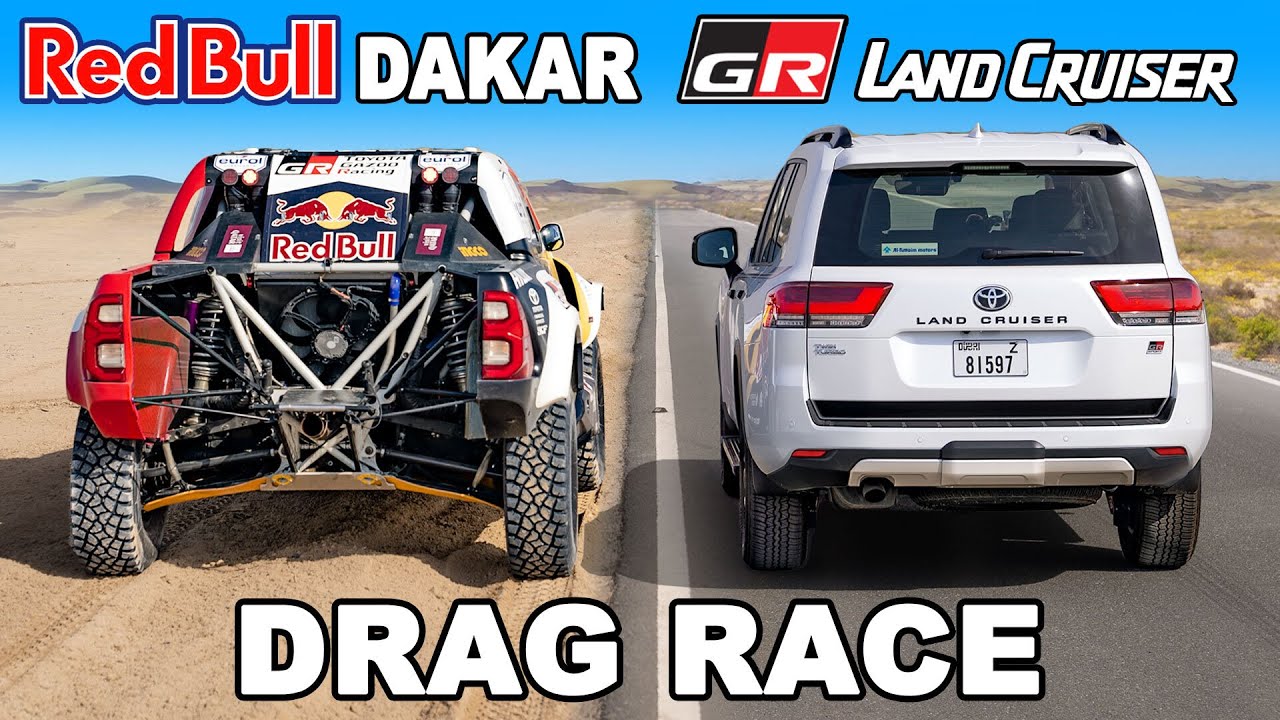 Toyota GR Dakar Hilux v Land Cruiser GR Sport: DRAG RACE