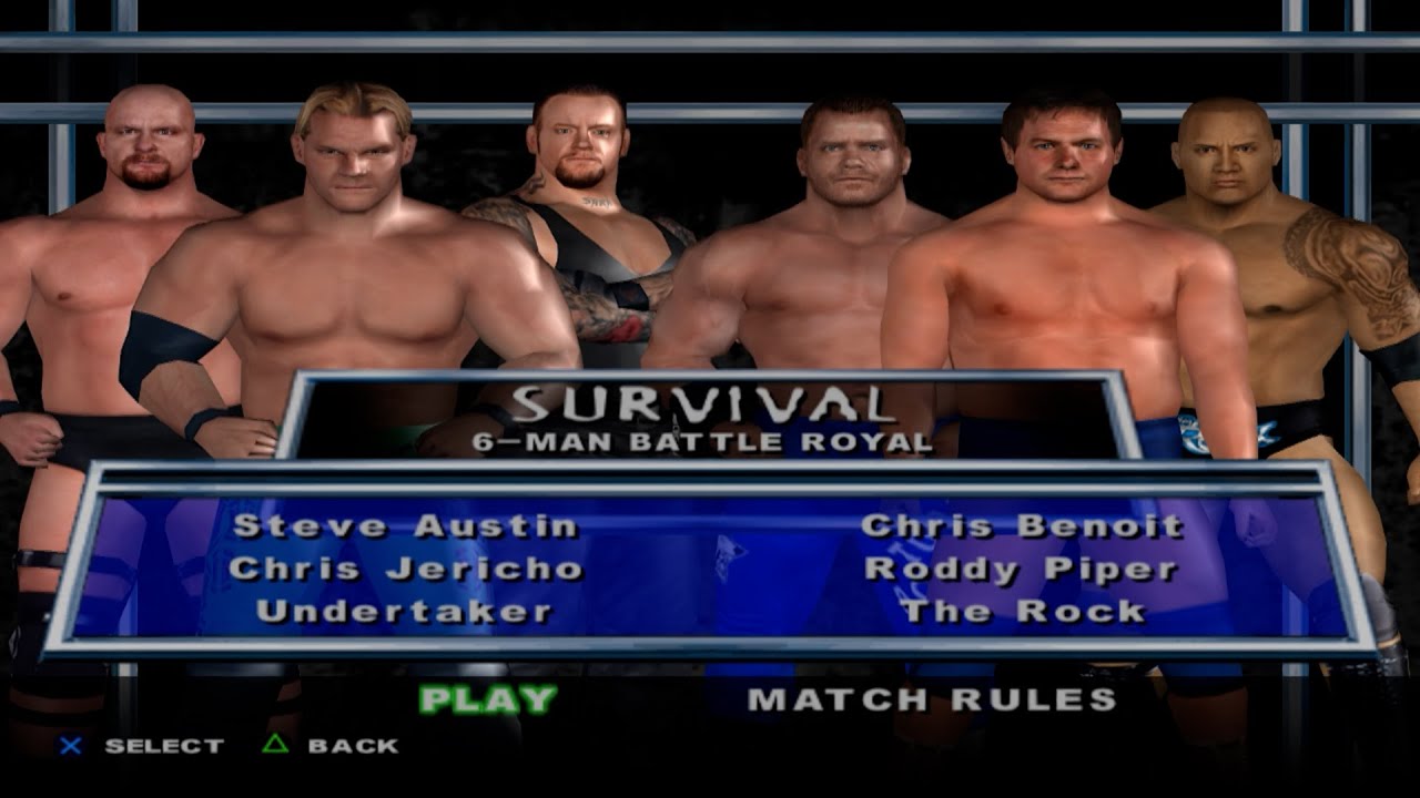 WWE SmackDown! HCTP - SteveAustin,ChrisJericho,Undertaker,ChrisBenoit,roddyPiper,TheRock (SURVIVAL)