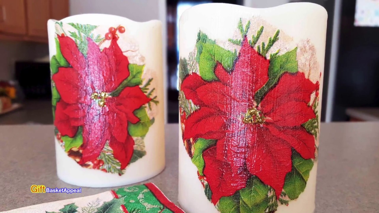 EASY MOD PODGE LED PILLAR CANDLES | DOLLAR TREE CRAFTS