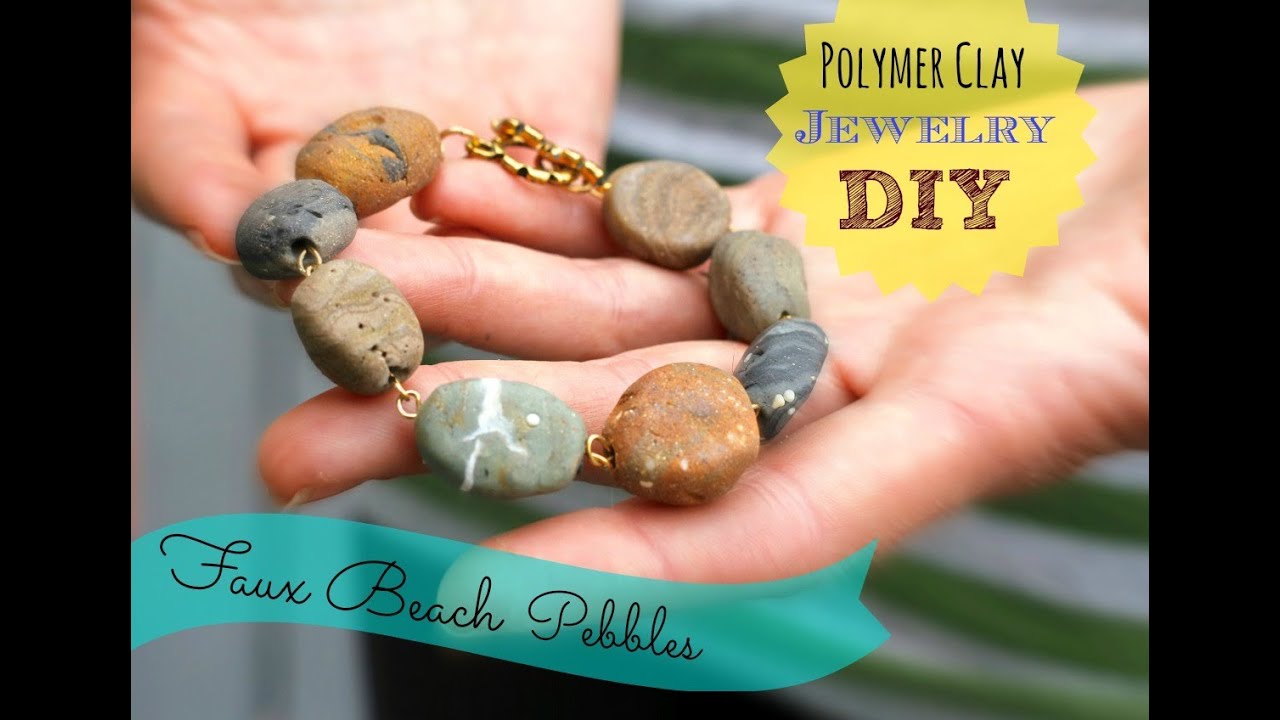 DIY, Faux Stone Jewelry from polymer clay inspired by Earth Day!