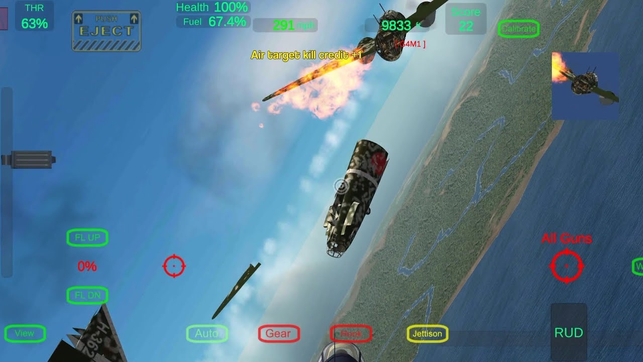 Gunship Sequel WW2 : F6F-5 Hellcat vs A6M2 Zero & G4M1 Instant Dogfight Gameplay.