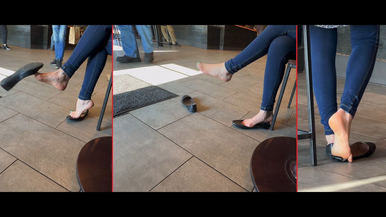 Early Bird Drops The Shoe Preview (Public Shoeplay Dangling Heel Pop Shoe Drop Flats Bare Feet)