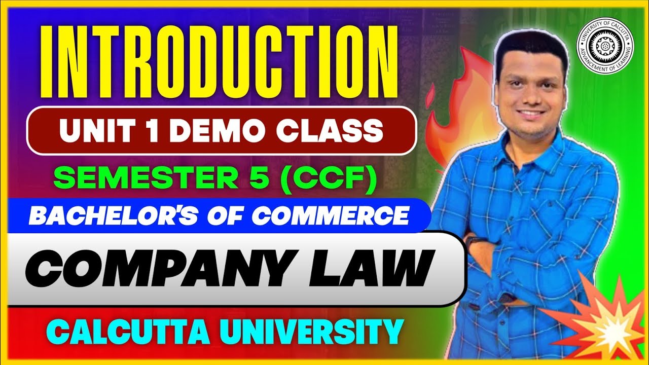 Introduction| Demo Lecture | Company Law | Bcom sem-5 CCF | Calcutta University 