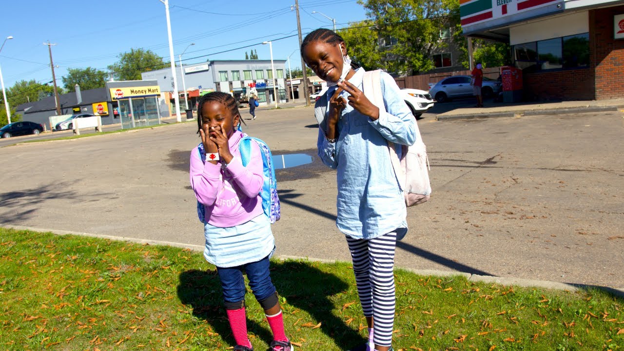 Shan & Ritah first day in School _Fall 2021 -Ritah Kindergarten , Shannel Grade 3