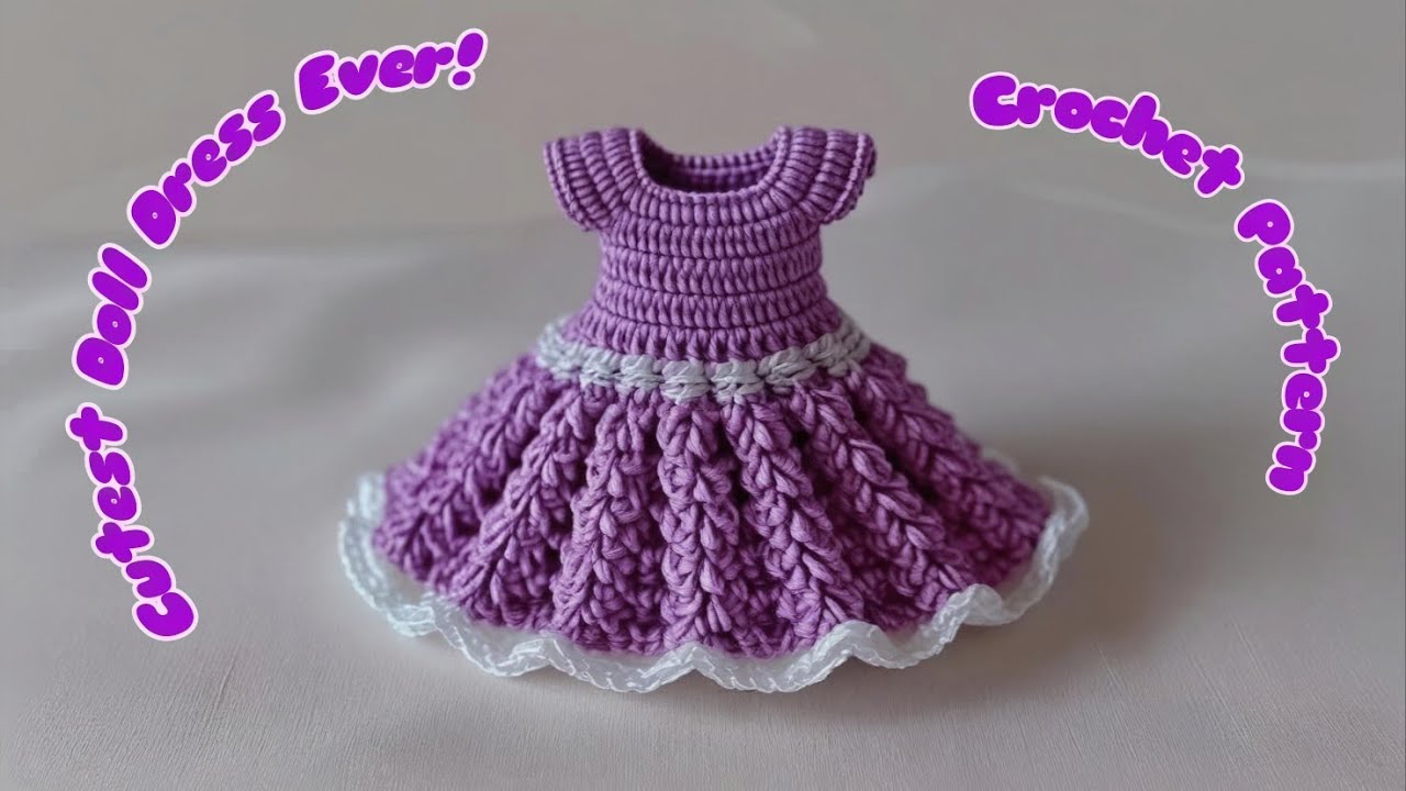 Cutest Doll Dress Ever! 🧵Baby Crochet Pattern✅ #trending #amigurumi #crafts